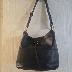 Fossil Ada Black Hobo Leather Shoulder Bag